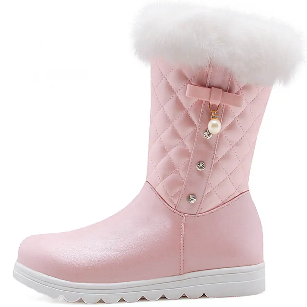 Lapolaka New Arrivals Large Size 28-40 Mid Calf Boots Women Shoes Woman Zip Up Platform Warm Winter Boots Female