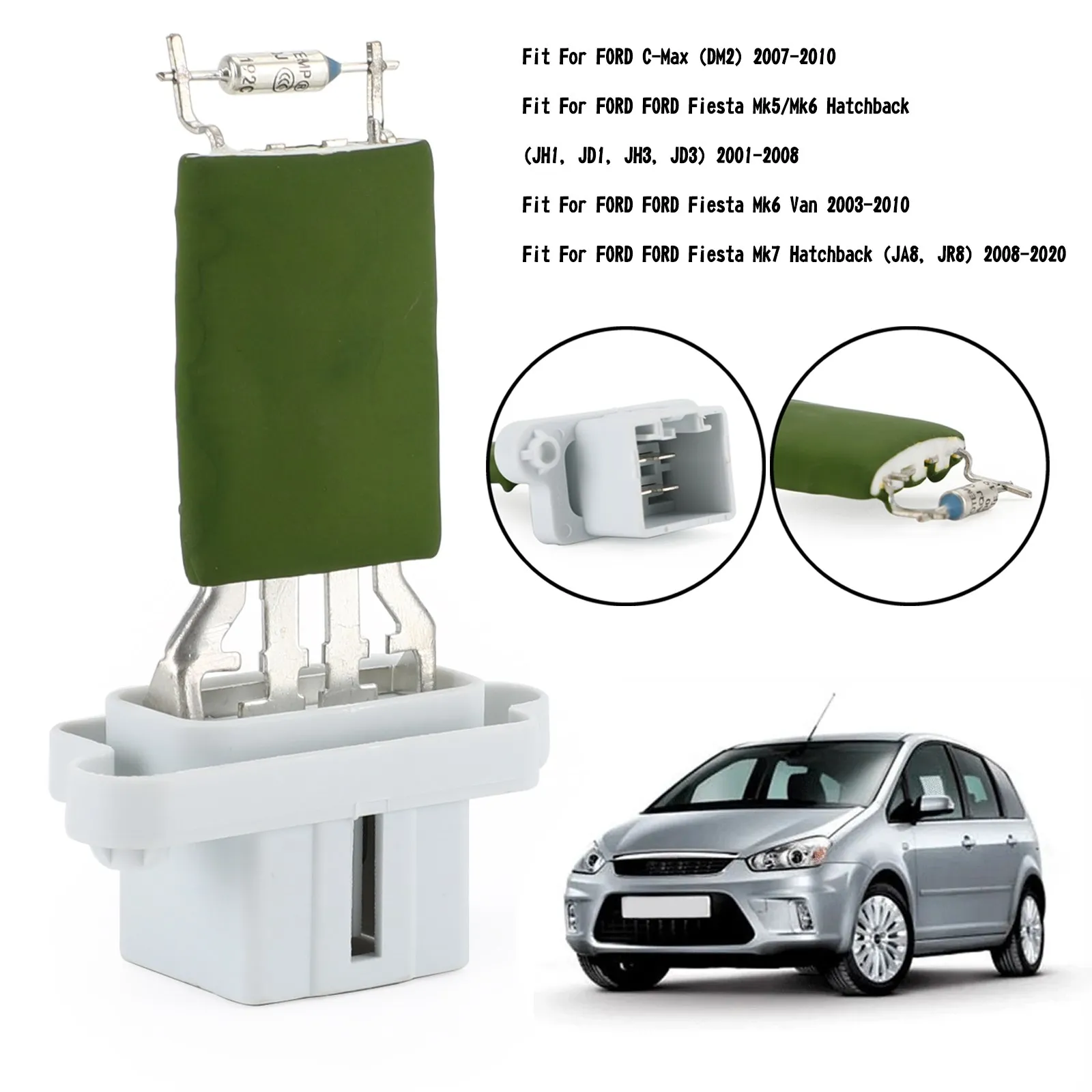 Heater Blower Fan Resistor For Ford Fiesta Mk6 Mk7 2001+ 1325972 Car Auto Parts