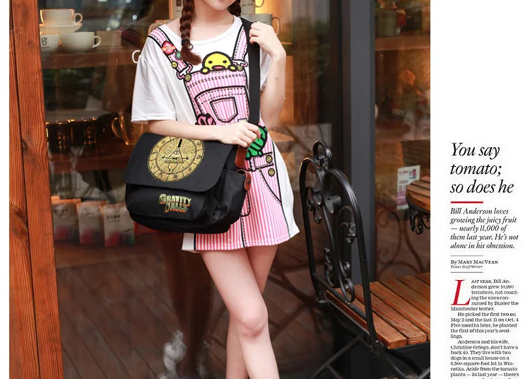 Gravity Falls Shoulder Bag Messenger Bags Comic Drama Bill Zyphur Wendy Mabel Kids Boys Girls Children School Travel Leisure Cross Pocket (3)