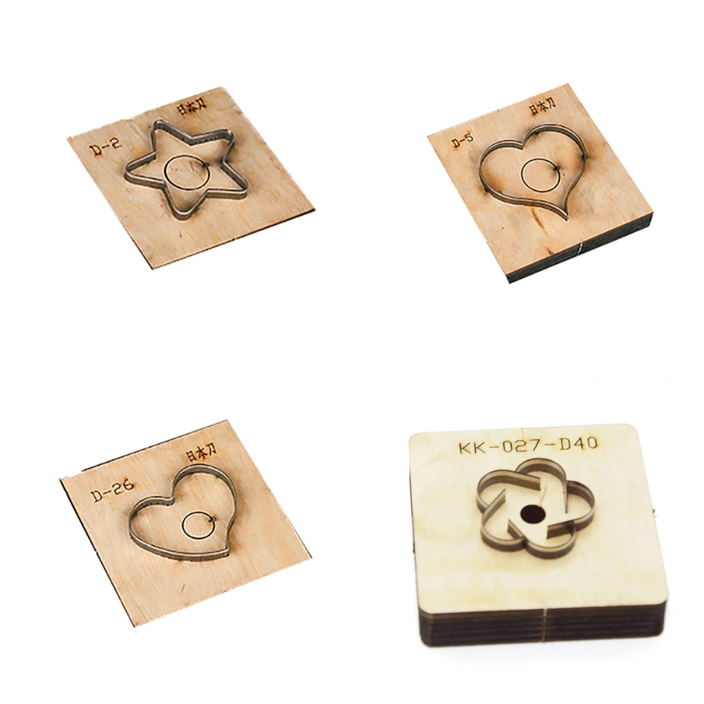 

Lychee Life Heart Design Leather Cutting Die Flower Wooden Template Leathercraft DIY Leather Handcraft Cutter Punching Tools
