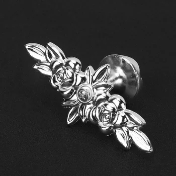 

2 Sets European Style Handle Sturdy Door Pull Vintage Furniture Grip Handle for Drawer Cabinet Door Silver (Size S)