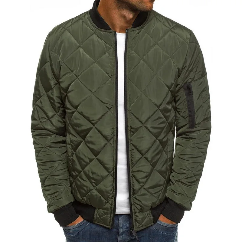 

CALOFE Men's Warm Coats 2019 Autumn Winter Slim Fit Lightweight Windproof Packable Jacket Solid Color Zipper Jackests Outwear