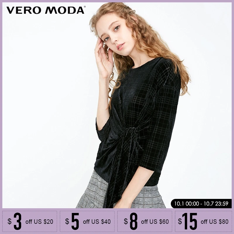

Vero Moda Women Autumn Slim Fit round neck strap 3/4 sleeve T-shirt| 318330505