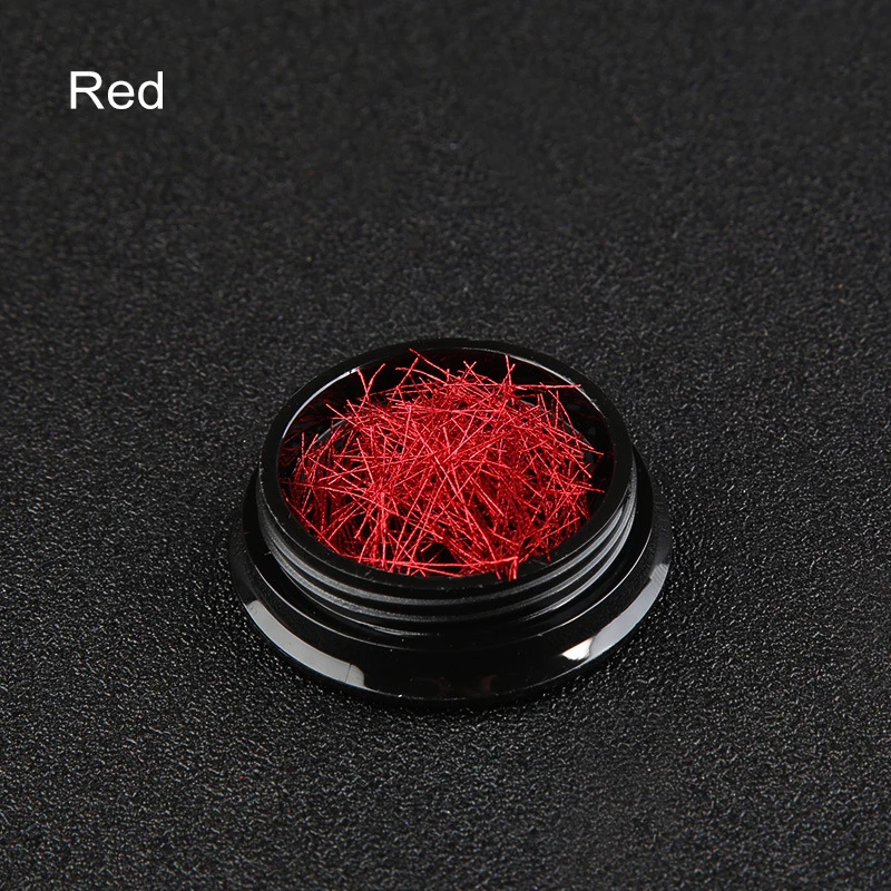 Red 1 коробка Многоцветный металлический блеск для ногтей линия для DIY ногтей магазин украшения Золотой Серебряный ноготь линия качество ногтей части для дизайна ногтей - Цвет: Red