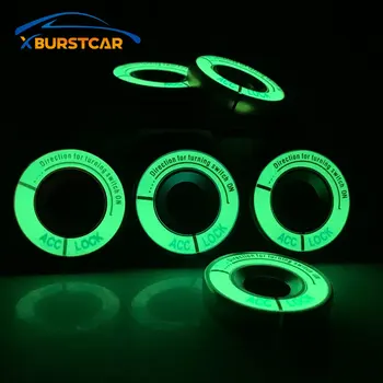 

Xburstcar for Volkswagen VW GOLF 4 5 6 7 MK7 JETTA MK6 MK5 POLO Passat B5 B6 B7 Luminous Ignition Key Ring Switch Trim Sticker