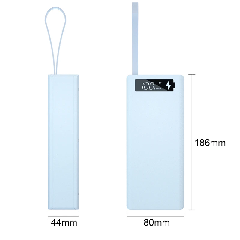 16*18650 Battery Charger Box Power Bank Holder Case Dual USB LCD Display Support Quick & Wireless Charger Battery Shell Storage