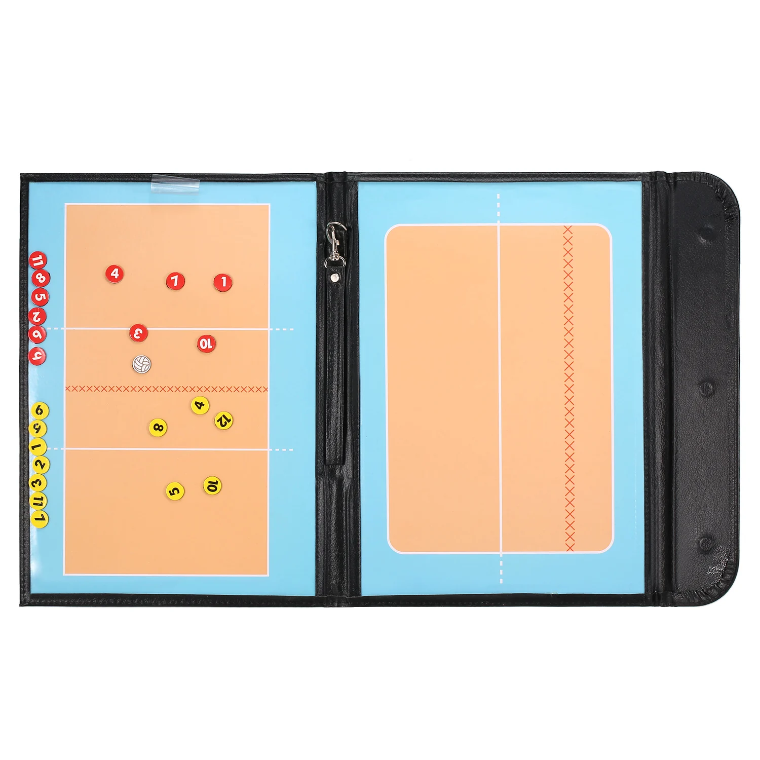 Foldable Volleyball Magnetic Tactic Board Coaching Strategy Board with Marker Pieces and 2-in-1 Pen Volleyball Equipment