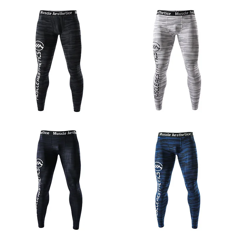 

AliExpress Muscle Fitness New Style Outdoor Sports Ultra-stretch Leggings Men's Quick-Dry Breathable Training Trousers Running P
