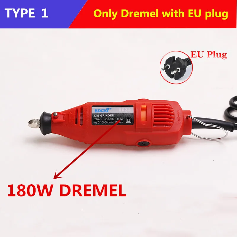 BDCAT Мини электрическая роторная шлифовальная машина инструмент с переменной скоростью DIY ручная дрель гравировка шлифовальная полировальная машина инструменты Dremel - Цвет: Черный