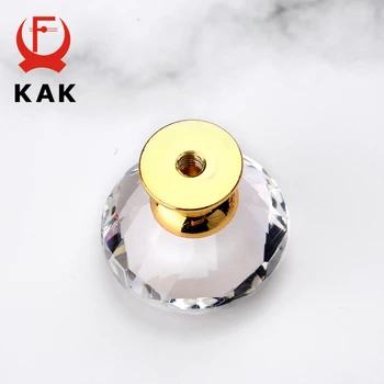 KAK 40mm Diamond Shape Crystal Glass Knobs Cupboard Pulls Drawer Knobs Kitchen Cabinet Handles Furniture Handle Hardware