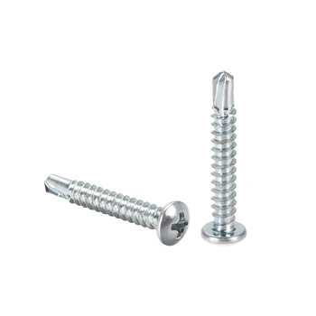 

uxcell 100pcs #10 x 1-1/2" Self Tapping Screws Zinc Plated Carbon Steel Phillips Pan Head Self Drilling Screws