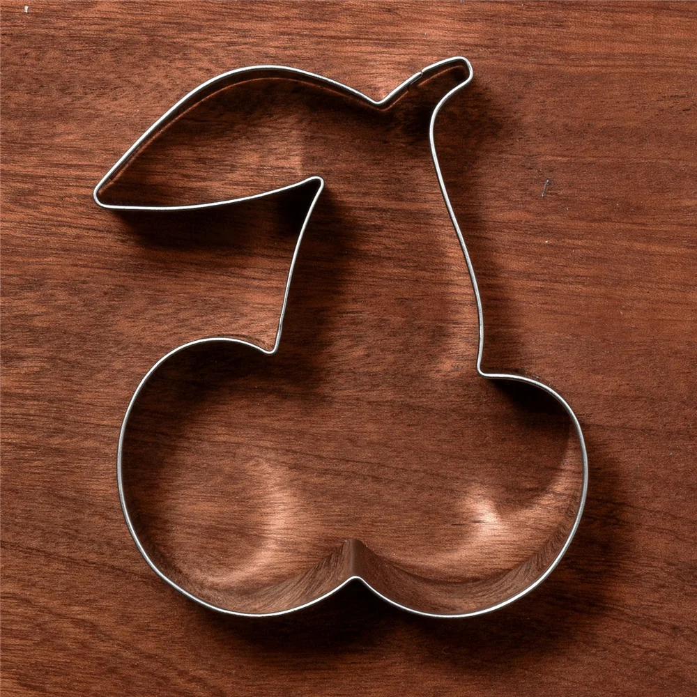 KENIAO Cherry Cookie Cutter 10 x 9.4 CM Fruit Biscuit Fondant Bread Sandwich Stainless Steel DIY Kitchen Decor Tool Baking Mold