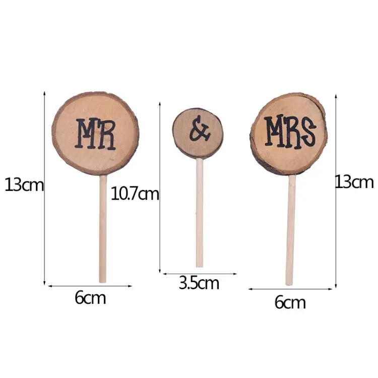 B12 Свадебный Деревянный Торт Топпер креативный Mr& Mrs Love торт Декор на годовщина свадьбы десерт на вечеринку Топпер украшения поставки 8 - Цвет: B12
