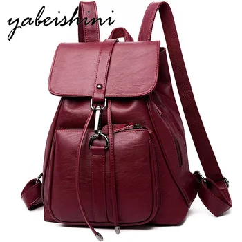 

2019 Multi-function leather backpack female backpack mochila female casual female student shoulder bag Sac A Dos travel backpack