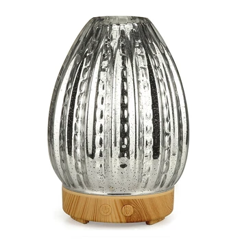 

EAS-3D Led Night Light Air Humidifier Glass Vase Shape Aroma Essential Oil Diffuser Mist Maker Ultrasonic Humidifier Gift Uk Plu