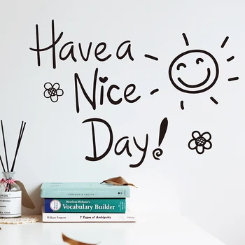 

[shijuekongjian] Have a Nice Day Wall Stickers Creative DIY Quotes Wall Decals for Living Room Bedroom Office Decoration