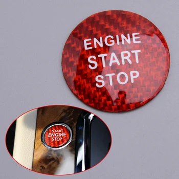 

3cm Carbon Fiber Engine Start Stop Ignition Button Cover Cap Trim Sticker Car Red Fit For Lexus IS ES GS NX RX LX RC RC-F