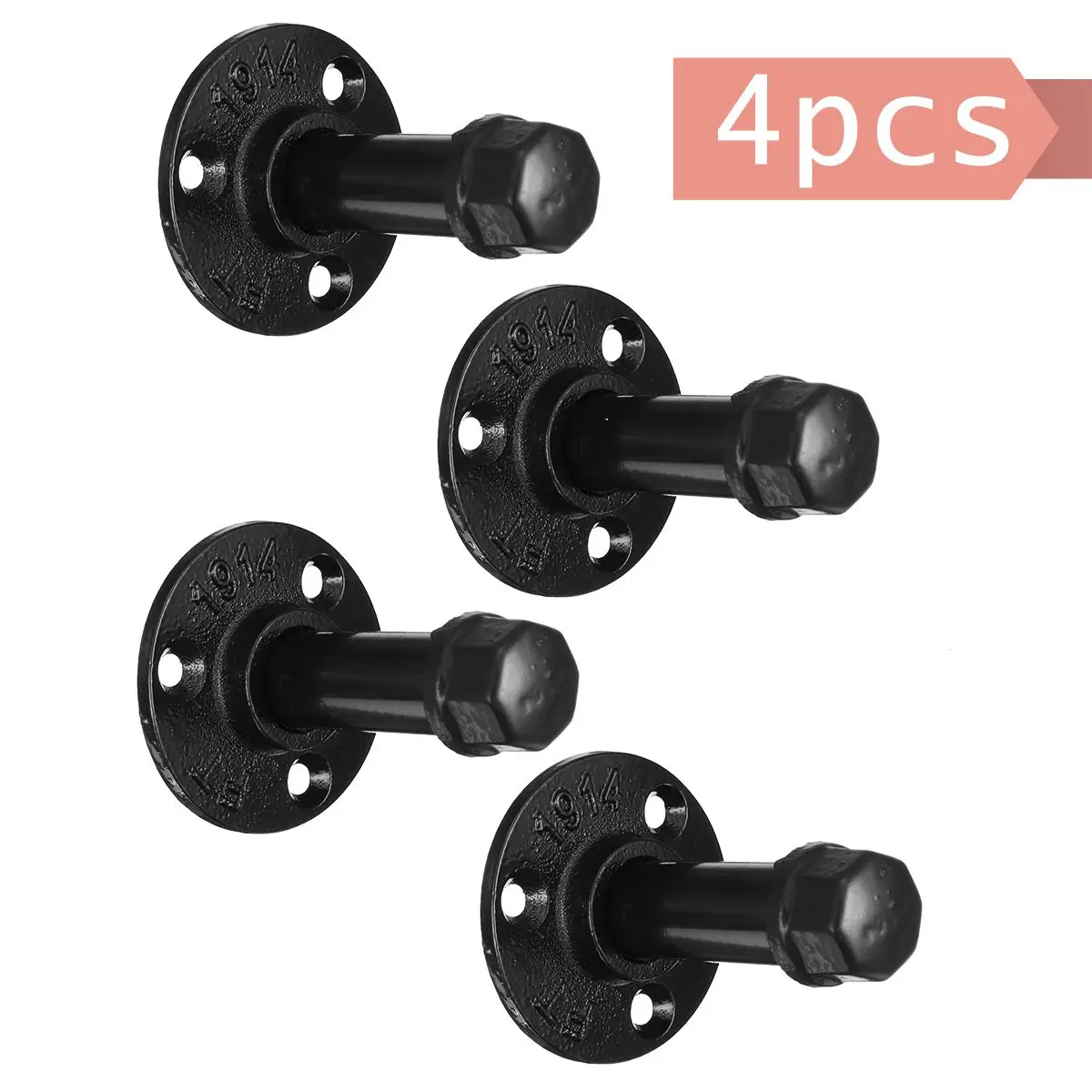 Железный настенный крючок для водопровода в винтажном стиле с эффектом дерева