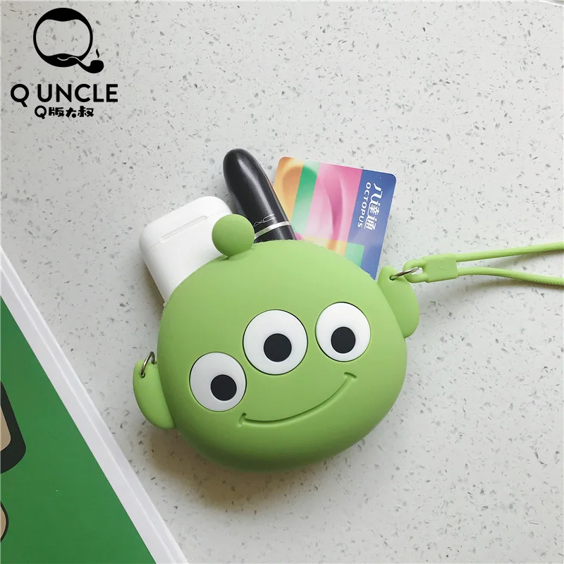Q UNCLE Green детский кошелек с рисунком маленького монстра Силиконовый водонепроницаемый кошелек для монет Kawaii Мини Сумки на цепи через плечо