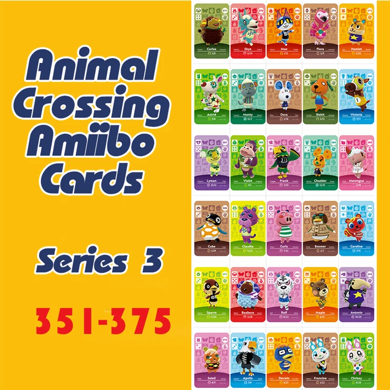 

Hot Sale (351-375) Animal Crossing Card NTAG215 Printed NFC Card Compatible Pick From The List For Child Game Gifts