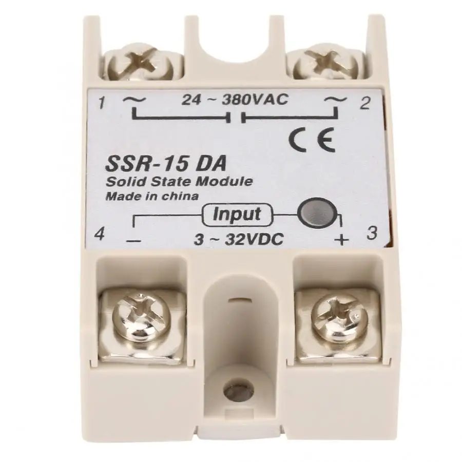 SSR-15DA 3-32 В постоянного тока до 24-380 в переменный ток, полупроводник реле ssr Для процесса промышленной автоматизации