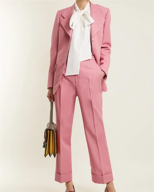 Roze Vrouwen Pakken Blazer + Broek Formele Dames Pant Suits Office Uniform  Stijl Vrouwelijke Broek Broekpak - AliExpress Women's Clothing