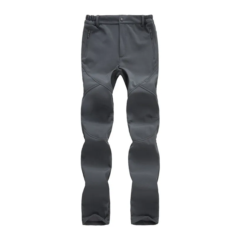 Women Gray Fecozy Softshell брюки для рыбалки мужские зимние походные водонепроницаемые брюки женские флисовые треккинговые брюки для альпинизма лыжного спорта - Цвет: Women Gray