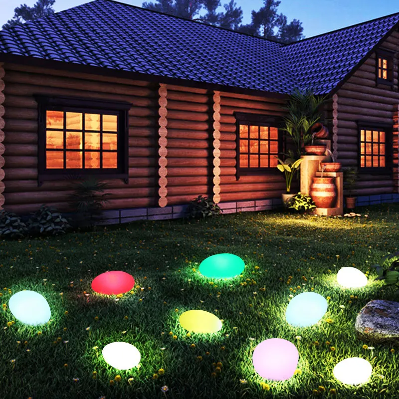 

LED Garden Lights Outdoor Home Decor Poolside Stone Lamp Buried Light Durable RGB Party LED Ball Light