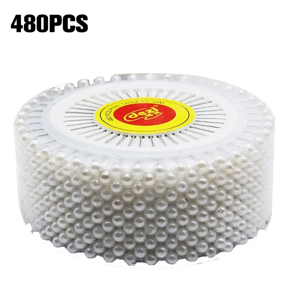 

35mm 480pcs/Set White Round Head Dressmaking Pearl Decorating Sewing Pin Craft For Home Decorative DIY Crafts Accessories