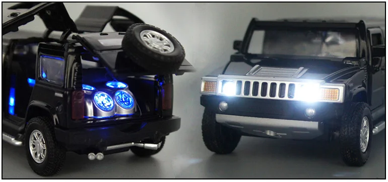 Высокая имитация 1:32 Сплав Hummer Limousine Металл литой автомобиль модель оттягивающийся мигающая детская музыкальная игрушка транспортные средства