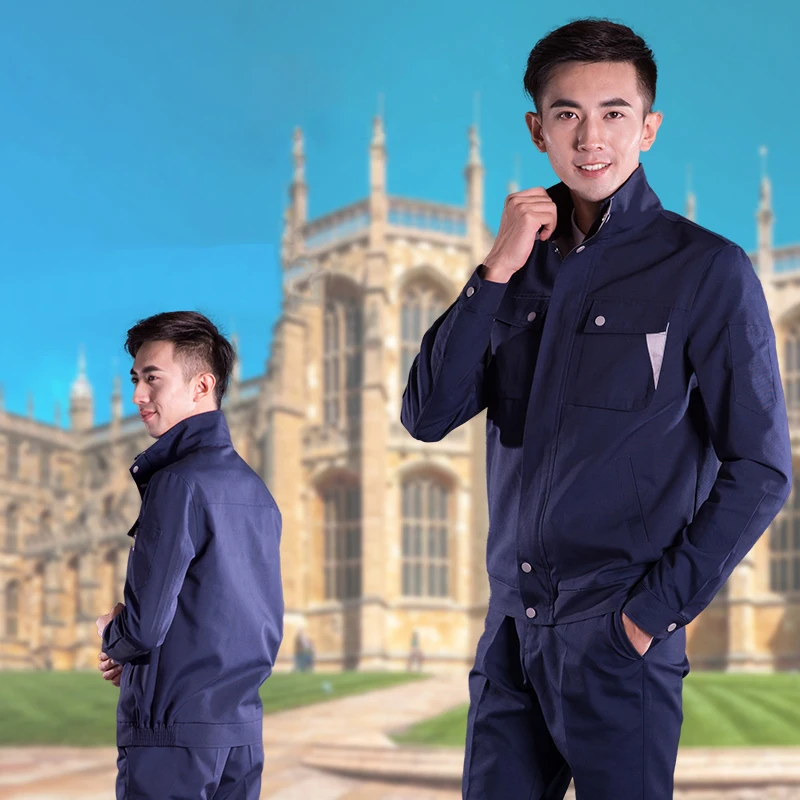 Traje de trabajo de manga larga para hombre y mujer, uniforme de trabajo  resistente al desgaste, conjunto de ropa de trabajo para Taller de fábrica,  bata de otoño - AliExpress