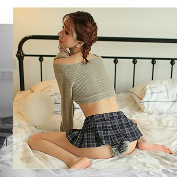 

NiceMix Japanese students short skirt small tight skirt no inner ultra-thin mini short pleated skirt Dropped waist Skirts for Se