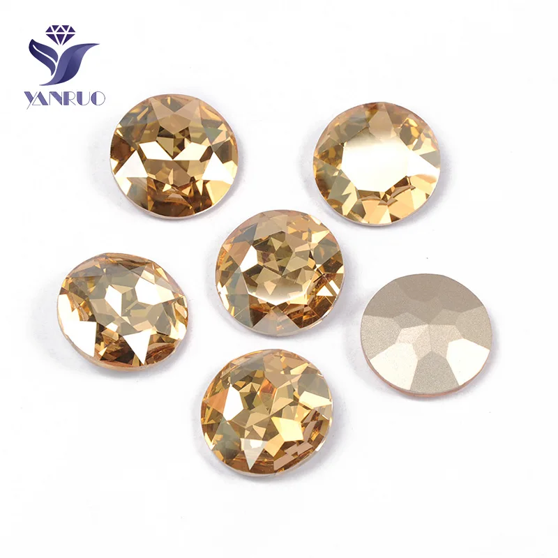 Golden Shadow YANRUO 1201 круглые 27 мм большие стразы с кристаллами для шитья и одежды - Цвет: Golden Shadow