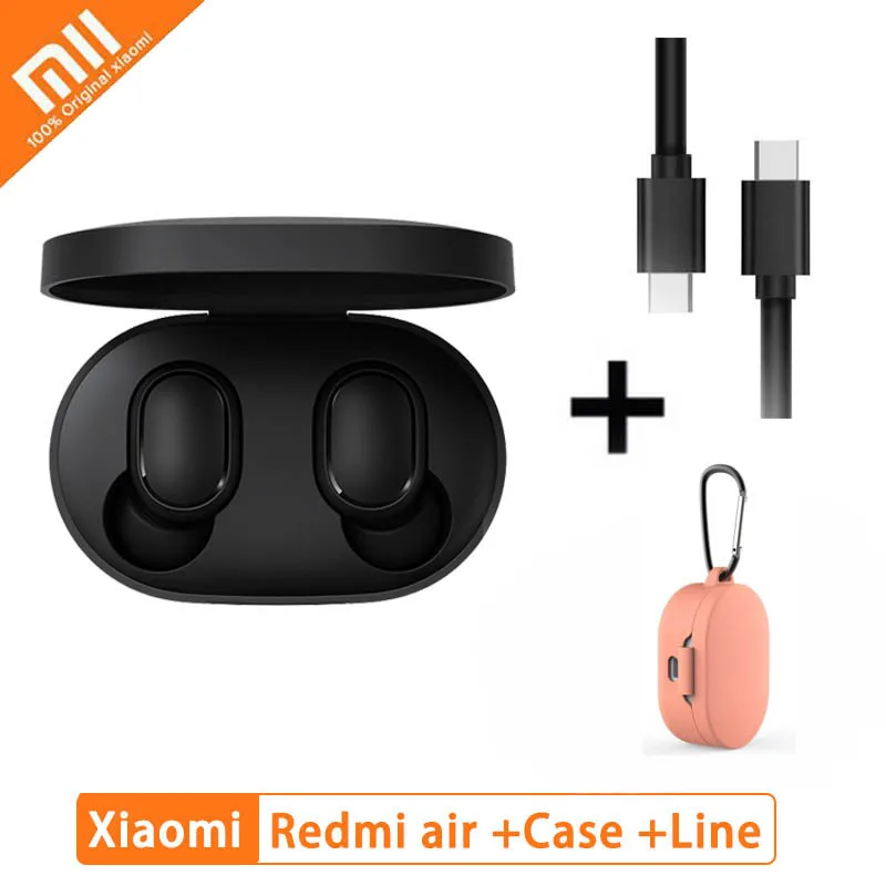 G Pink Case Line Xiaomi Redmi Airdots TWS Bluetooth 5,0 наушники стерео беспроводные активные шумоподавления с микрофоном свободные Наушники управление AI - Цвет: G Pink Case Line