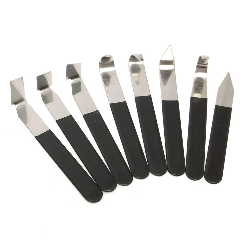 New 8Pcs/lot Pottery Wax Clay Carvers Carving Sculpture Hand Tools Trimming Sculpting Sculpt Smoothing Carving Tool Art Sets