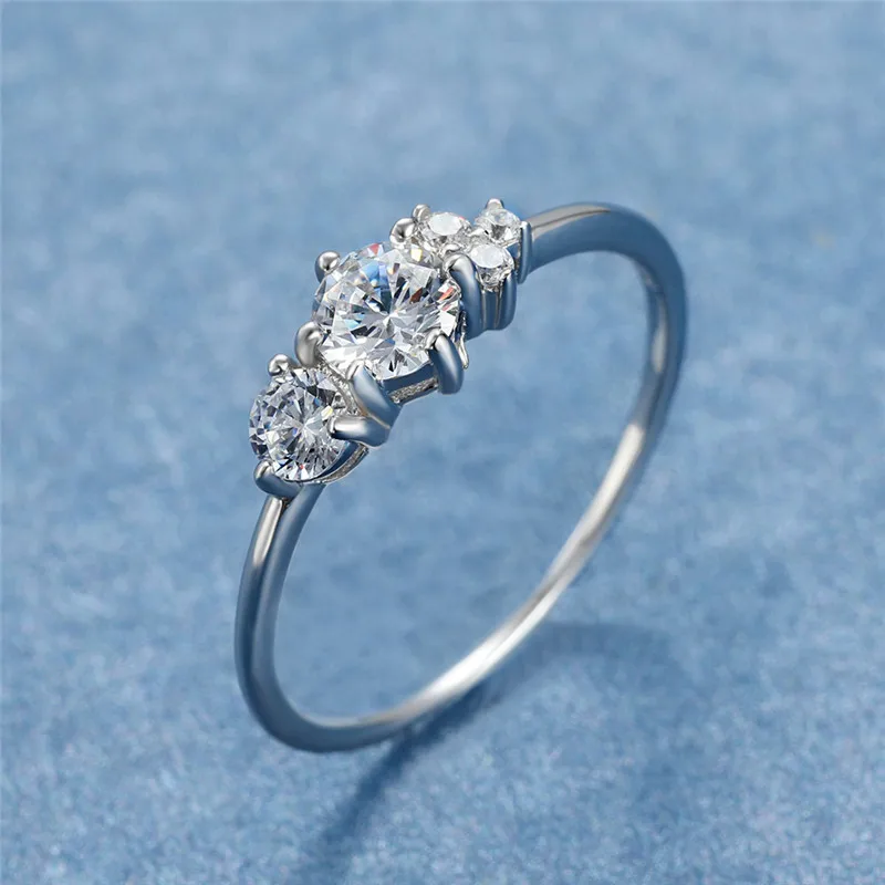 Простое кольцо из стерлингового серебра для вечерние дьбы романтическое женское
