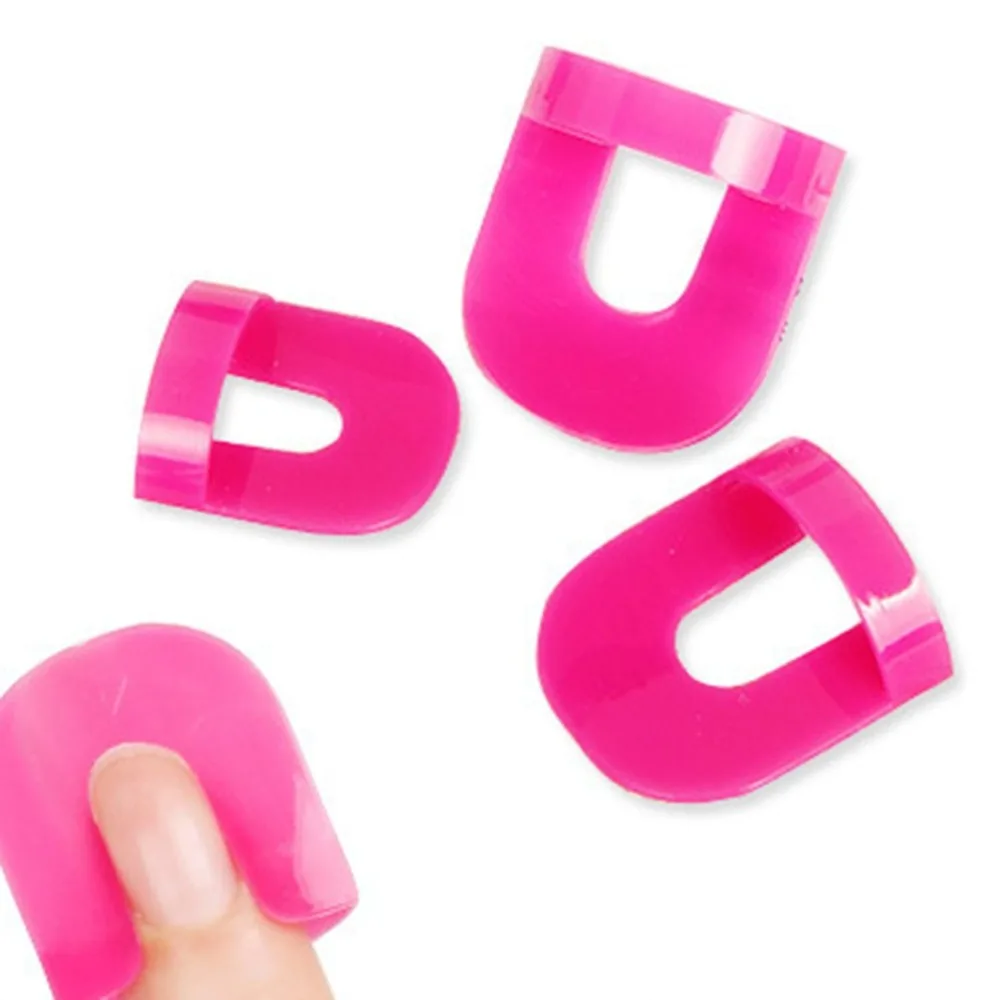 

Curve Shape Spill-proof Finger Cover Sticker Nail Polish Varnish Holder (Color: Pink)