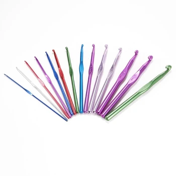 

LOT 14 HOOKS KNITTING WOOL NEEDLES ALU 2-10 mm MULTICOLORE 16cm