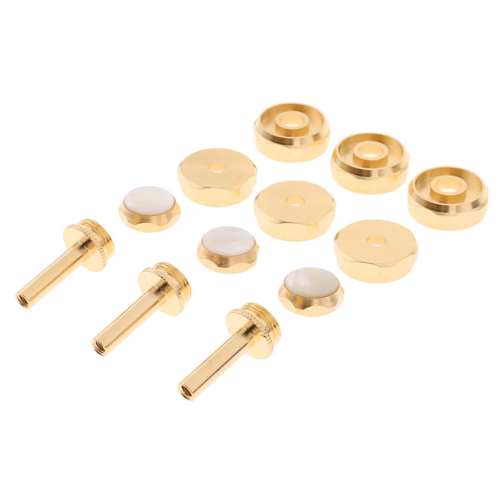 Gold-plated Trumpet Shell Inlaid Buttons Connecting Rod Brass Instrument Parts