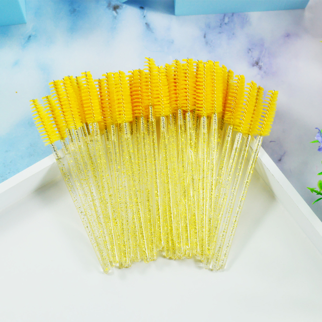 New Good Quality Disposable 50 Pcs/Pack Eyelash Eye Lash Makeup Brush Mini Mascara Wands Brush Eyelash Extension Tool