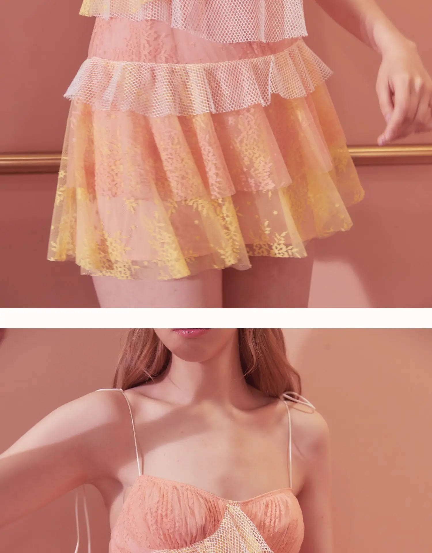 DEAT Summer Autumn Sexy Sleeveless Strapless Pink Floral Print Ruffles Backless Short Mini Lace Dress Women MG487