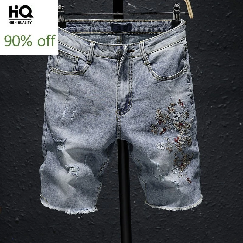mens lightweight denim shorts