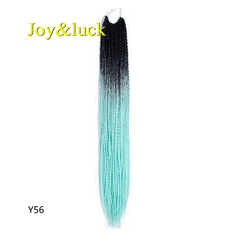 Joy& luck 24 дюйма Сенегальские закрученные крючком косички 30 прядей синтетические волосы для наращивания плетение волос - Цвет: Y56