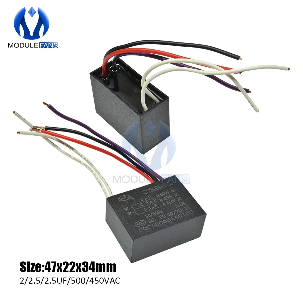 5 Five Wire CBB61 500 V/450 V AC мотор скорость работы Конденсатор Вентилятор для запуска холодильника конденсатор терминал потолочный вентилятор CBB мотор