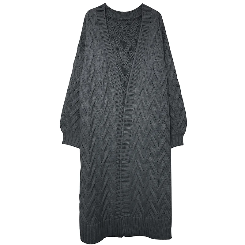 Women Spring Autumn Thick V-Neck Mid-length Twist
