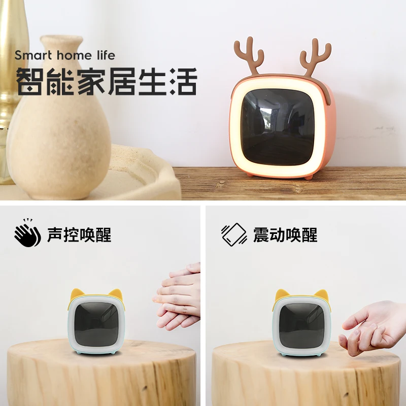 Electronic Alarm Clock Cute Rabbit Cartoon Silence Bunny Clock Despertador Cargador Kinderklok Bedroom Table 50nz084