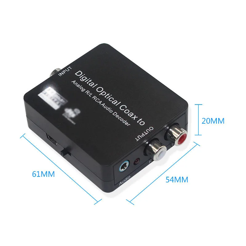 

Digital to Analog Audio Converter with Dolby Decoder Optical to 3.5mm Optical Out to RCA DTS DAC Decode Converter Optical/SPDIF/