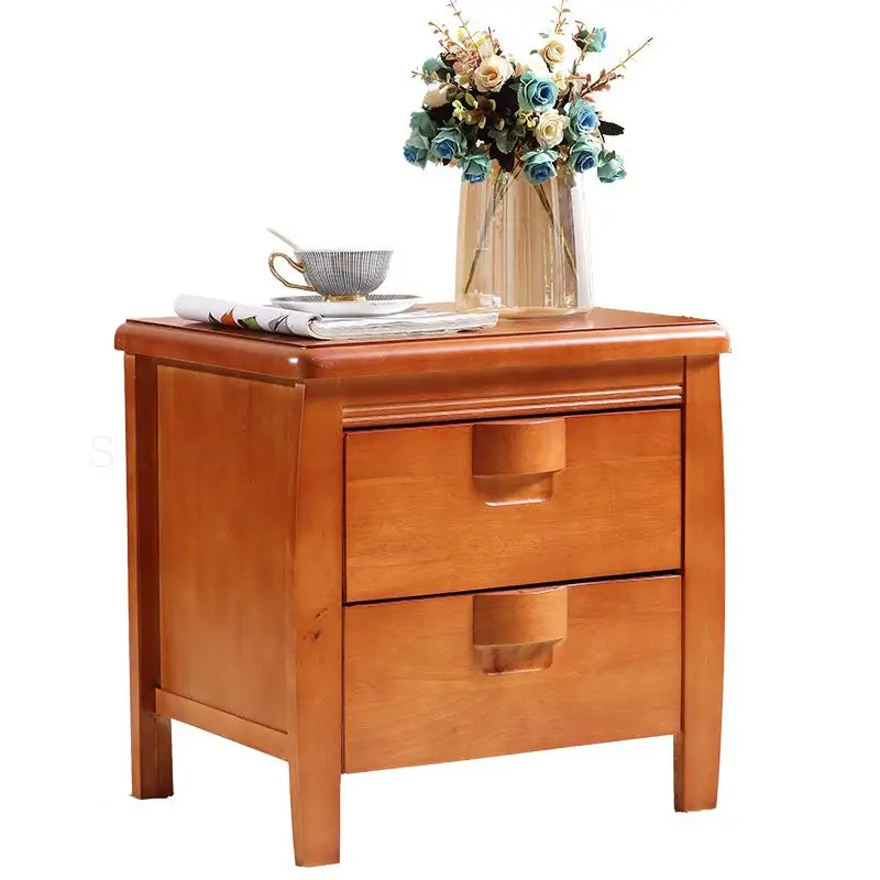 Прикроватный столик из массива дерева и резины простой скандинавский деревянный