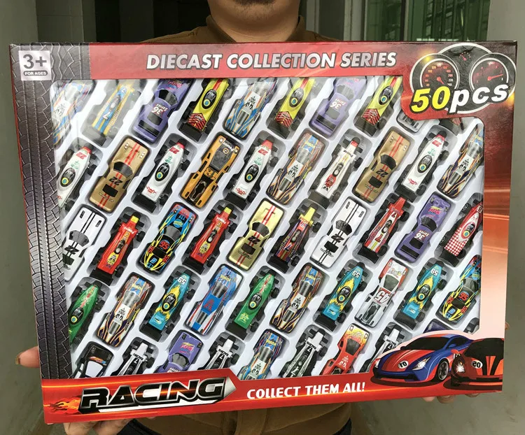 

50pcs /set Kids Boy Toys Automobile Toys Alloy Racing Car Model Collection Mini Type Vehicle Model 1:64