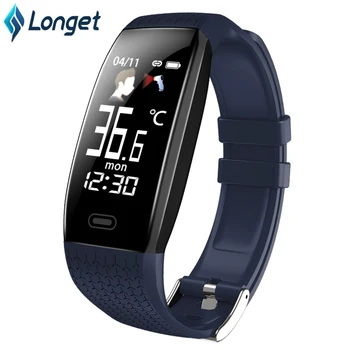 

LONGET T5 smart bracelet 24 hour real-time body temperature measure Smart watch fever alert Wristband Sport fitness tracker